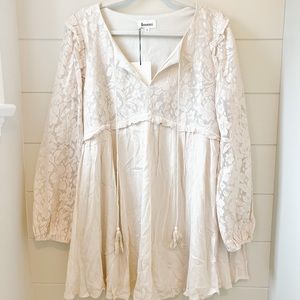 Vici Capulet Crochet Lace Pocketed Dress-Size L